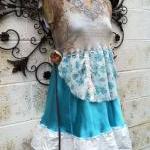 French Babydoll Eco Hippie Upcycled Dress Wearable..